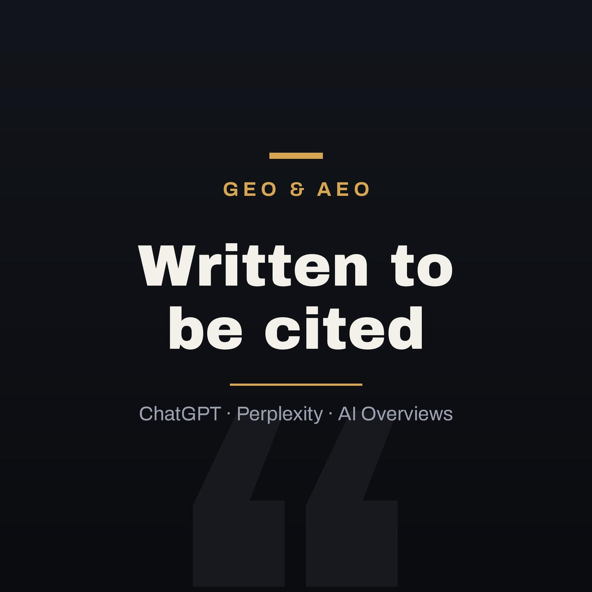 GEO and AEO content by Michael Morrow, written to be cited by ChatGPT, Perplexity and Google AI Overviews